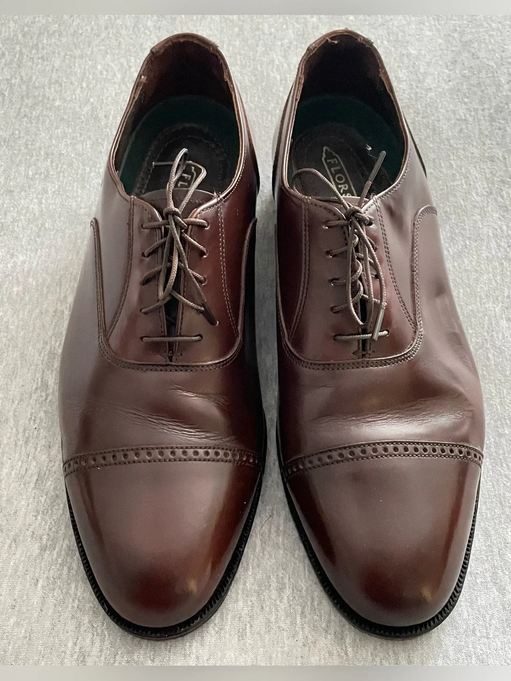 Florsheim Men's 8.5EEE Brown Cap-Toe Lace Up Oxford Dress Shoes